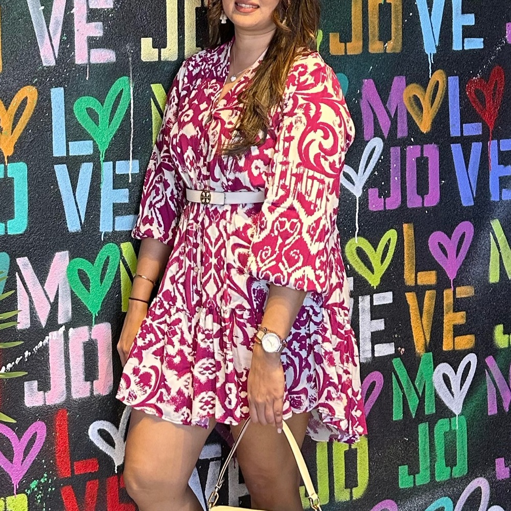 Stylish Pink and White Dress